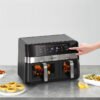 10L Dual-Basket Air Fryer (Transparent Window + LCD Display)