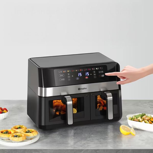 10L Dual-Basket Air Fryer (Transparent Window + LCD Display)
