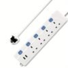125440bd899b41b899b919c26bfa5976-goods.jpeg Available Stock of a 4-Way Extension Lead Featuring 2 USB Ports And Individual Switches for Each Socket
