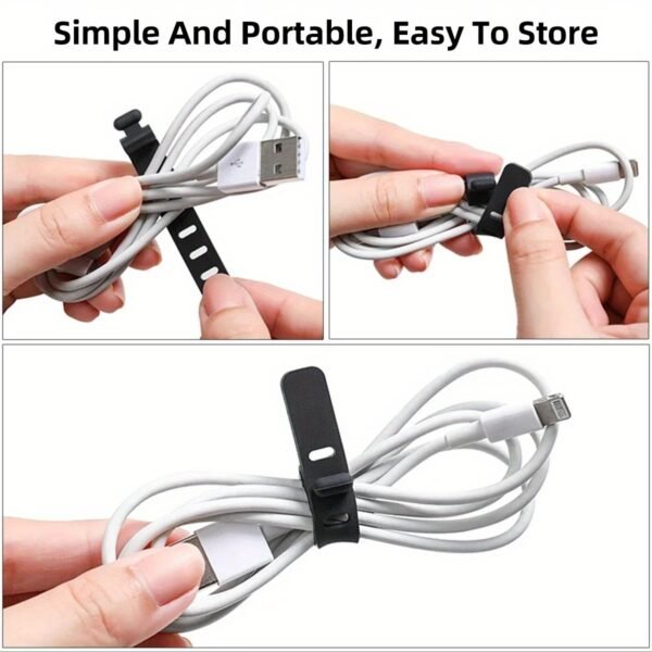 2pcs Reusable Silicone Cable Organizer Ties