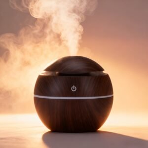 1a00dedd-7b93-4c13-b32d-6f2763d50fbb.jpg USB Mini Wood Grain Round Hollow 7-Color Ball Aroma Diffuser Humidifier