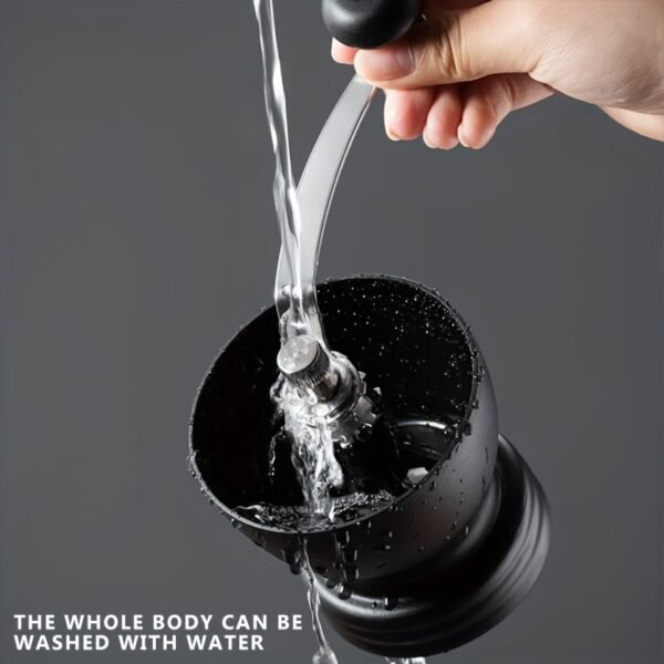 2980f47f-eb84-437c-9beb-b594161337de.jpg 1pc Simple Black Practical Round Handheld Manual Coffee Grinder