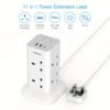 5M Tower Extension Lead Featuring 2 USB-A And 1 USB-C