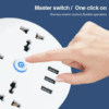 Power Socket 2500W 10A with 3 USB Super Charge Ports Extensions