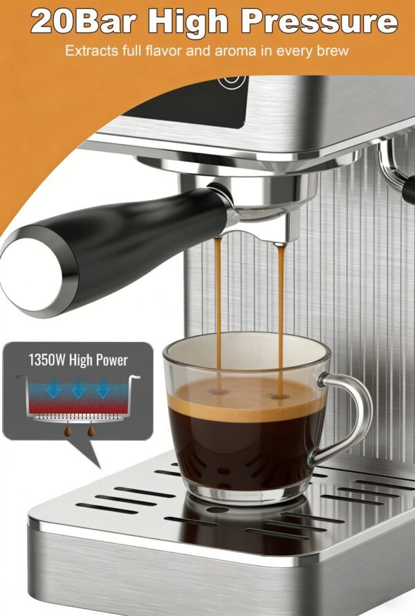 LED Touch Display Electric Espresso Machine