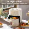 5L Efficient Air Fryer (Steam Tender, Metal Inner Cavity)