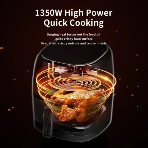 S4fef2c4bf97447019bc3e5c63220607am.webp 6L Multi-Function Air Fryer (Visible Hot Air Circulation)