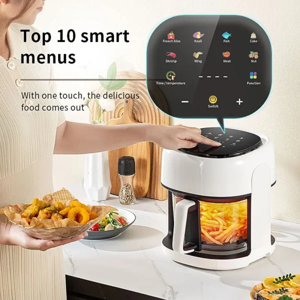 Smart 4.5L Air Fryer (360° Convection, Visual Window)