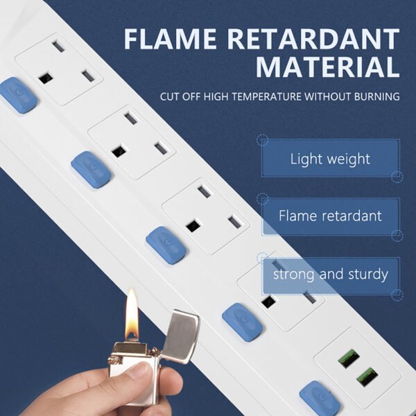 aef8b36212f04352b3b665e5d4d849f9-goods.jpeg Available Stock of a 4-Way Extension Lead Featuring 2 USB Ports And Individual Switches for Each Socket