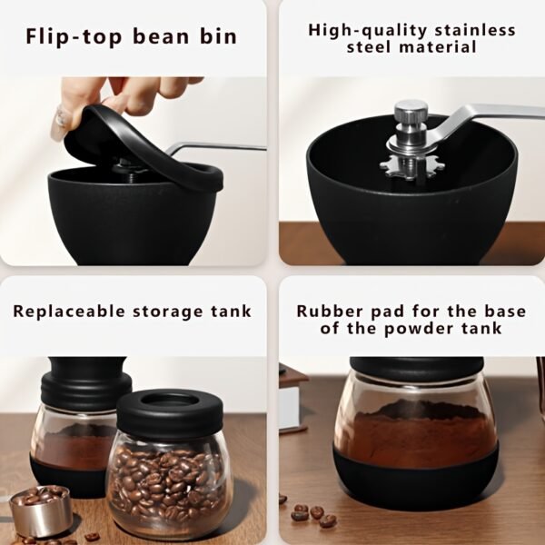 c1086a28-1ccd-49c0-968a-3b146cfc9dcd.jpg 1pc Simple Black Practical Round Handheld Manual Coffee Grinder
