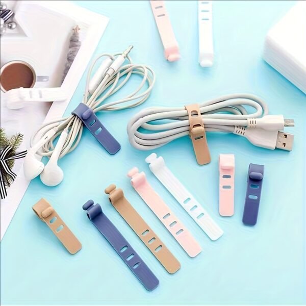 2pcs Reusable Silicone Cable Organizer Ties