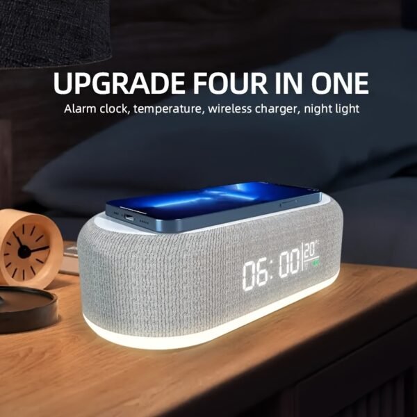 A Four-In-One Night Light Alarm Clock with a Wireless Charger